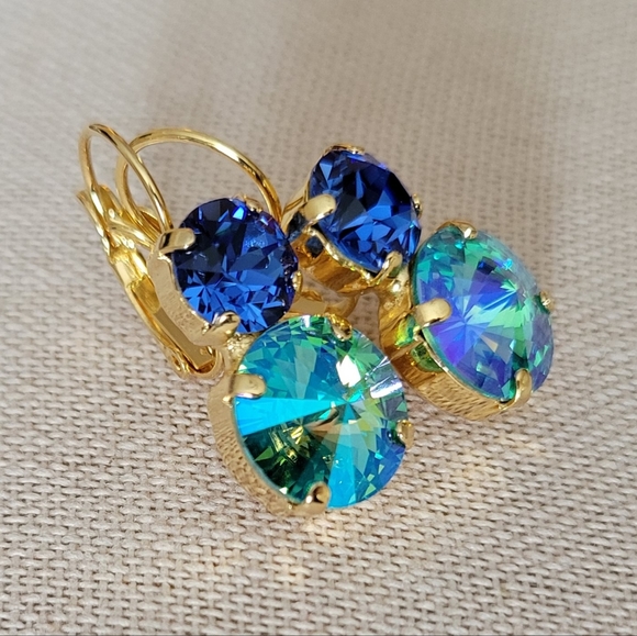 Austrian Crystal Earrings in Gold - Picture 5 of 12